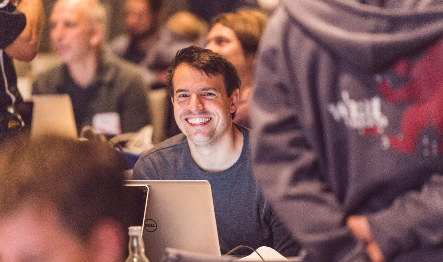 A hackathon participant in Berlin, 2018