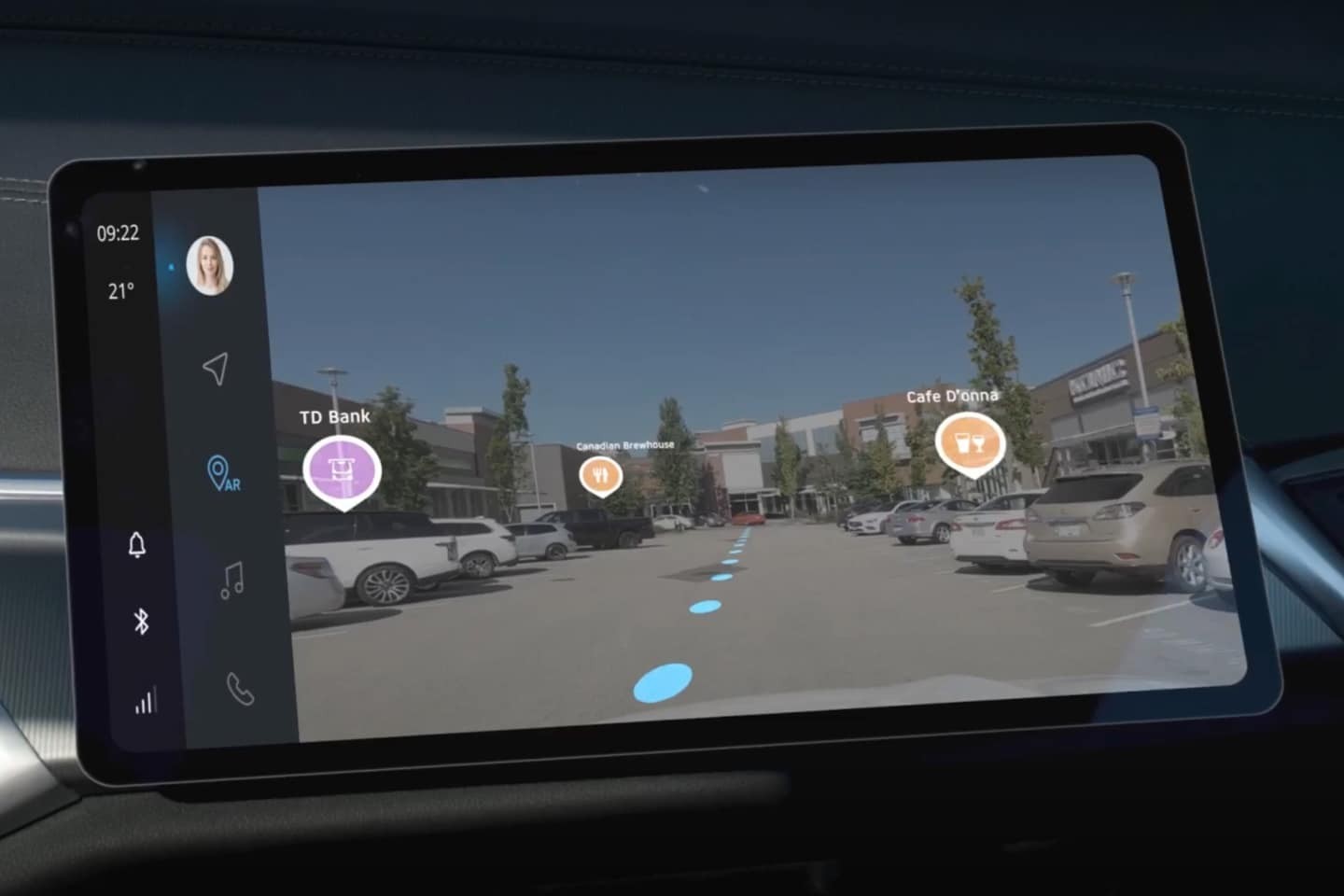 AR can display relevant information such as real-world POIs along the route, which the driver might otherwise miss.
