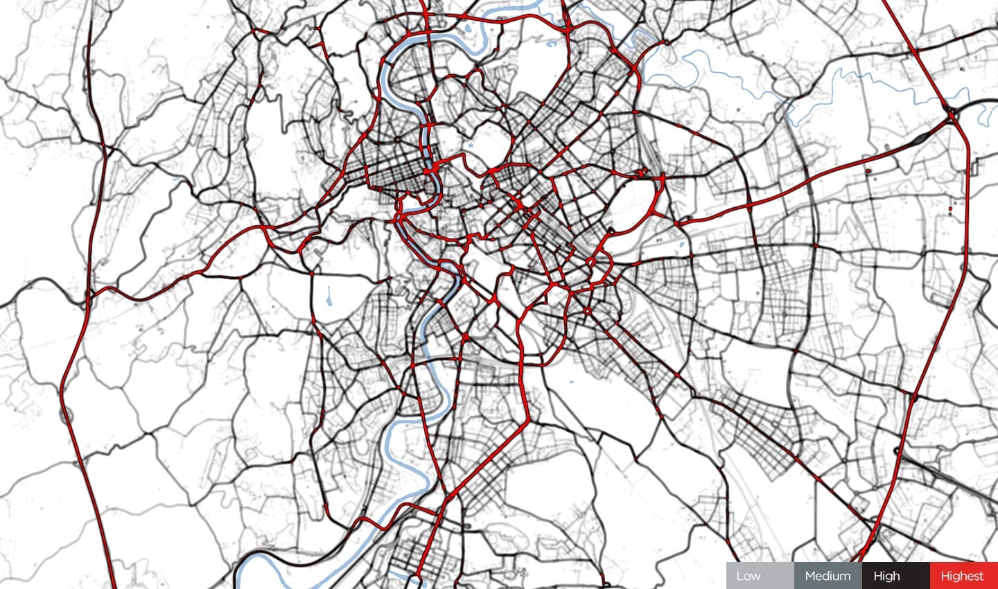 Traffic in Rome, January 24, 2020. Before COVID-19 restrictions.
