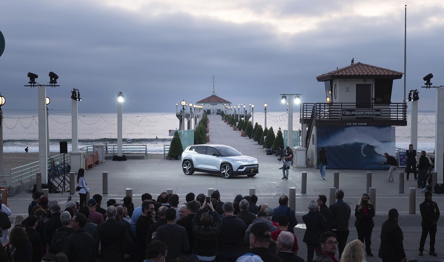 The Fisker Ocean at an unveiling at Manhattan Beach pier. With the vehicle expected to go into production this year, you can be certain we’ll be hearing a lot more from the Californian startup.
