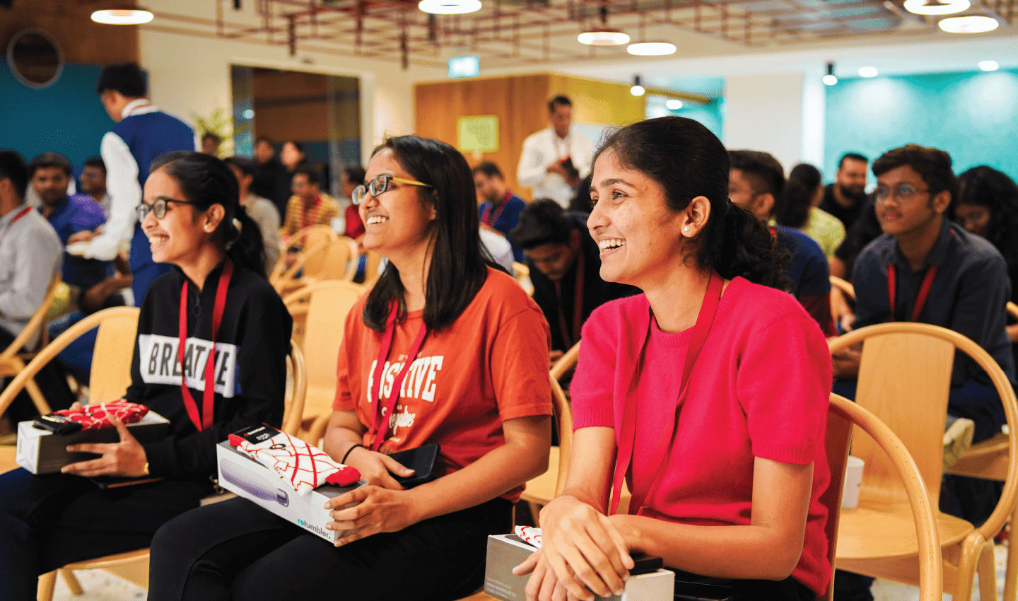 Students in Pune, India, participating in the second edition of the TomTom NEXT hackathon.