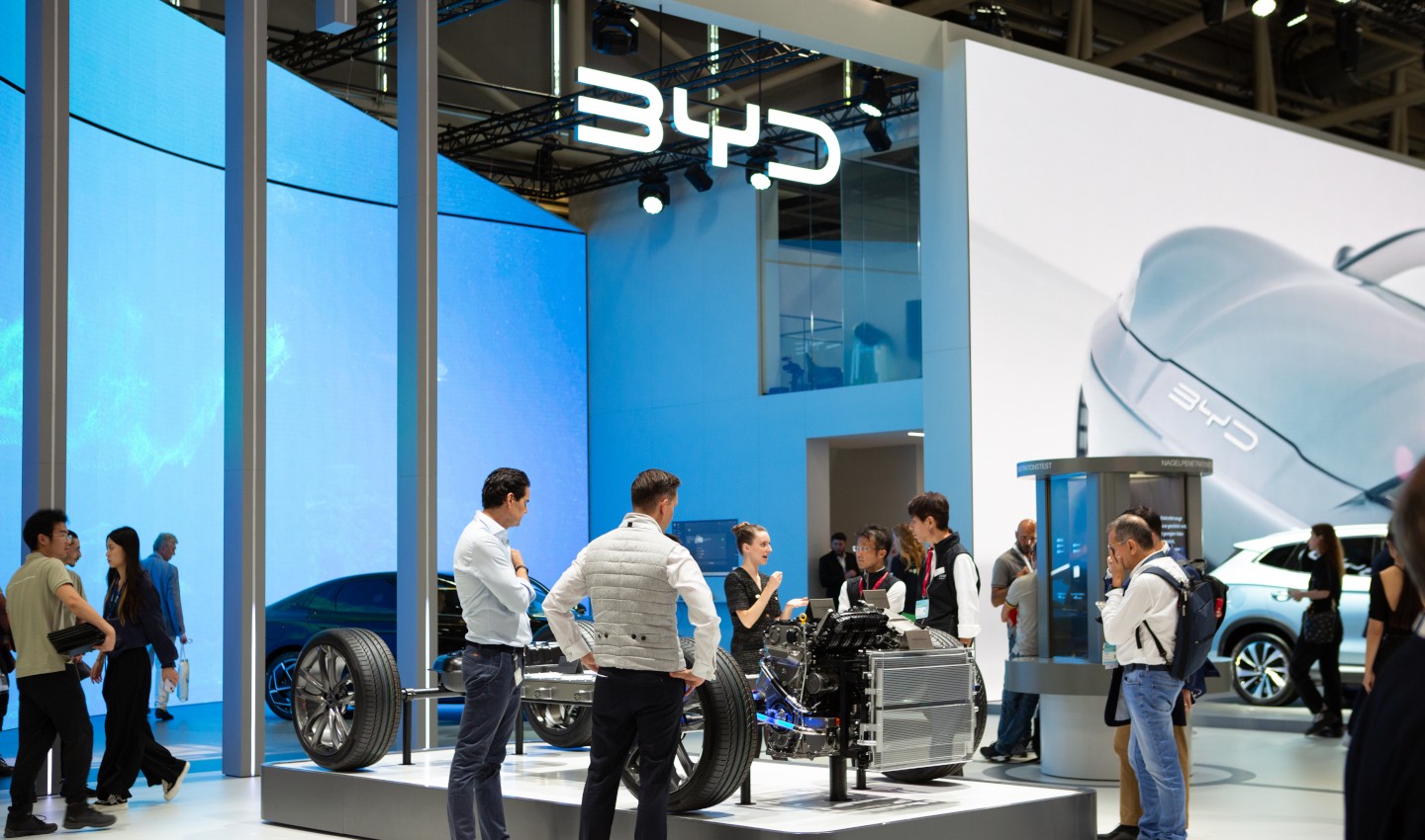 A picture of BYD's stand at IAA, Munich